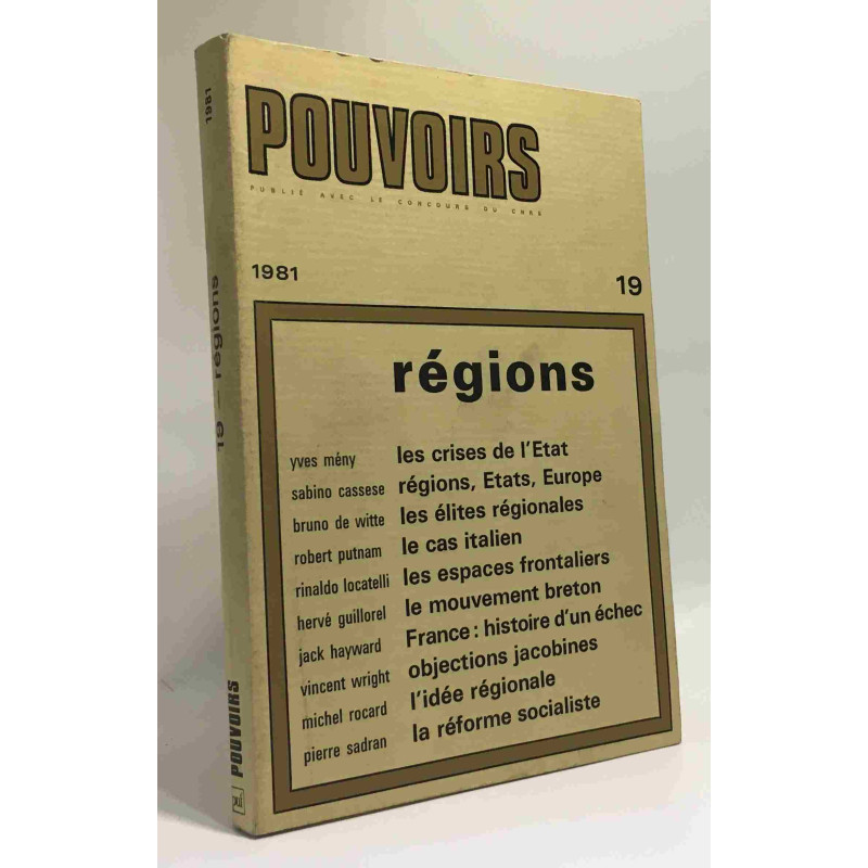 Région - Pouvoirs n°19 - revue française d'études...