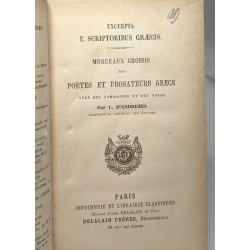Morceaux choisis des poëtes et prosateurs grecs / Excerpta e...