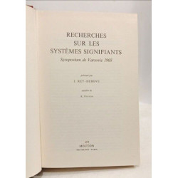 Recherches sur les Systemes Signifiants: Symposium de Varsovie 1968