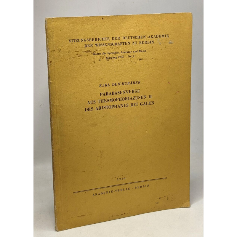 Parabasenverse aus thesmophoriazusen II des aristophanes bei galen...
