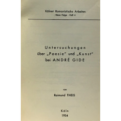 Untersuchungen über Poesie und Kunst bei André Gide