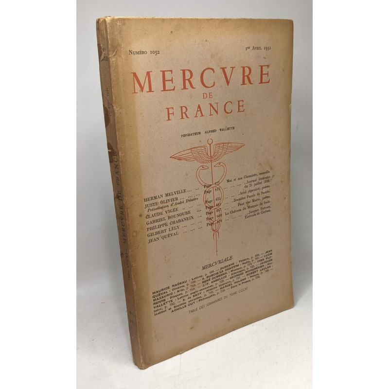 Mercure de France - Numéro 1052 - 1er Avril 1951