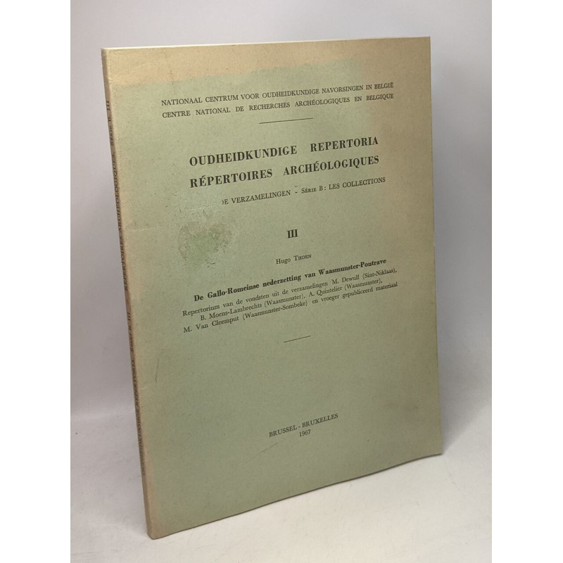 Oudheidkundige repertoria répertoires archéologiques TOME III -...