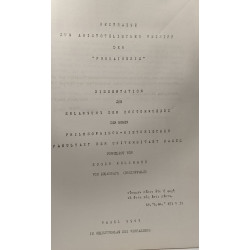 Beiträge zum aristotelischen Begriff der "Prohairesis" - Dissertation