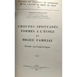 Groupes spontanés formés à l'école et milieu familial - étude...