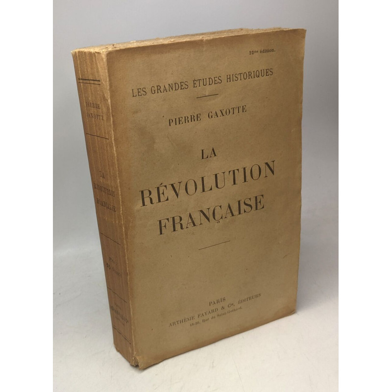 La révolution française / les grandes études historiques
