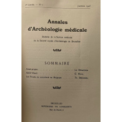 Annales d'archéologie médicale - 1re année n°1 et 2 année 1923 -...