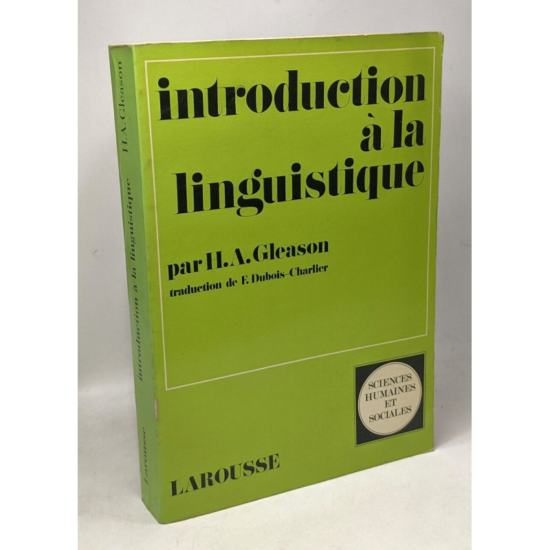 Introduction à la linguistique - sciences humaines et sociales