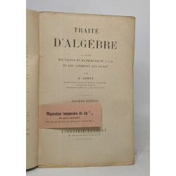 Traité d'algèbre à l'usage des élèves de mathématiques et des...