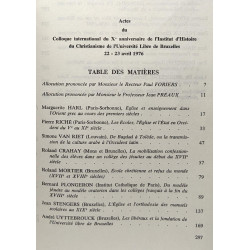 Église et enseignement - actes du Colloque du Xe anniversaire de...