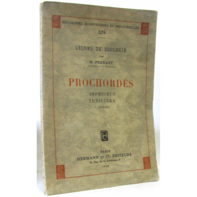 Prochordés amphioxus tuniciers (actualités scientifiques et...