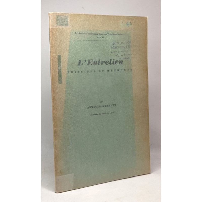 L'Entretien principes et méthodes - association Suisse des...