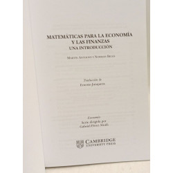 Matematica Para La Economia y Las Finanzas