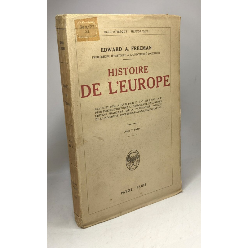 Histoire de l'Europe / bibliothèque historique