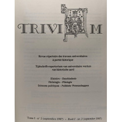 Trivium - TOME I. n°2 (septembre 1987) --- Revue répertoire des...
