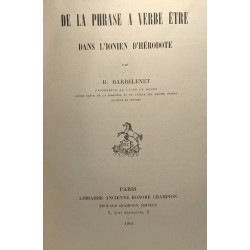 De la phrase à verbe être dans l'Ionen d'Hérodote