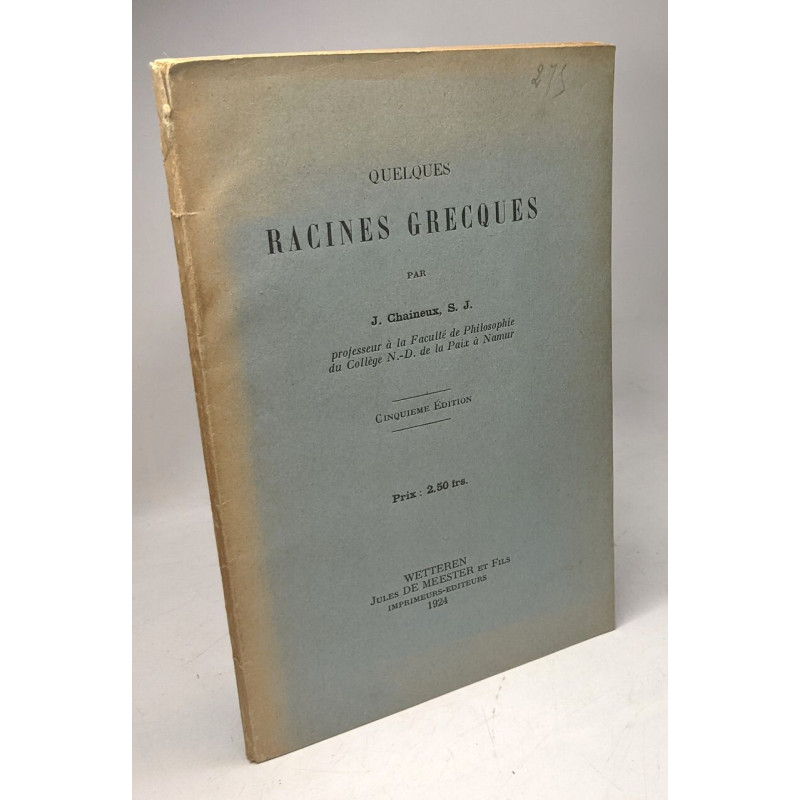 Quelques racines grecques - 5e éd