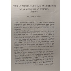 L'Antiquité Classique - TOME XXXVI 1966 supplément DEEL XXXVI 1966...