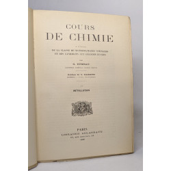 Cours de chimie à l'usage de la classe de mathématiques spéciales...