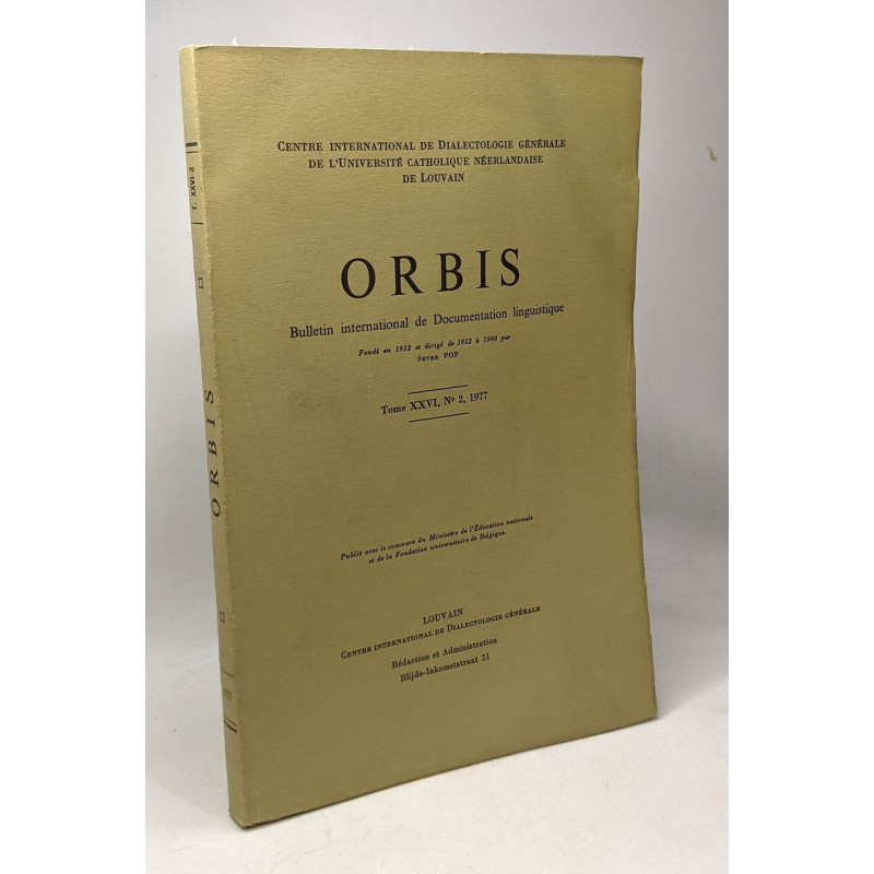 Orbis - bulletin international de documentation linguistique -...