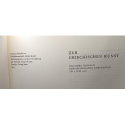 Zur Griechischen kunst - Hansjörg Bloesch zum sechzigsten...