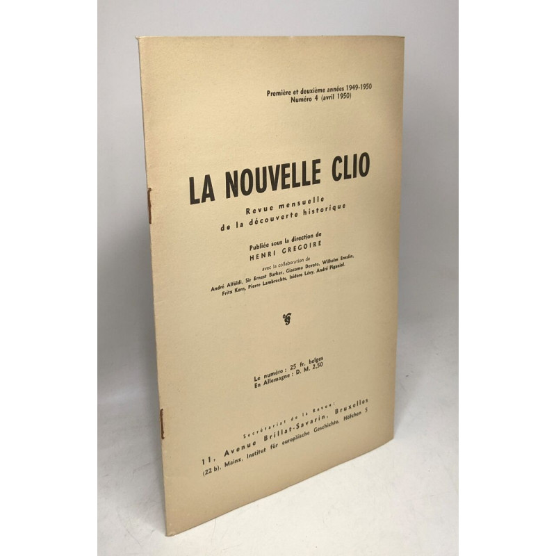 La nouvelle clio - revue mensuelle de la découverte historique -...