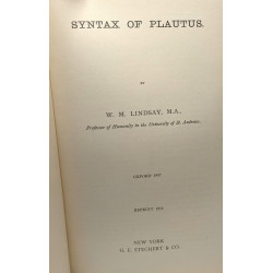 Syntax of Plautus - OXFORD 1907