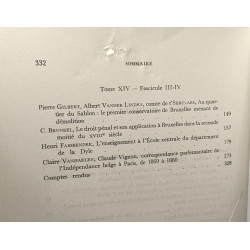 Cahiers bruxellois - revue trimestrielle d'histoire urbaine - TOME...