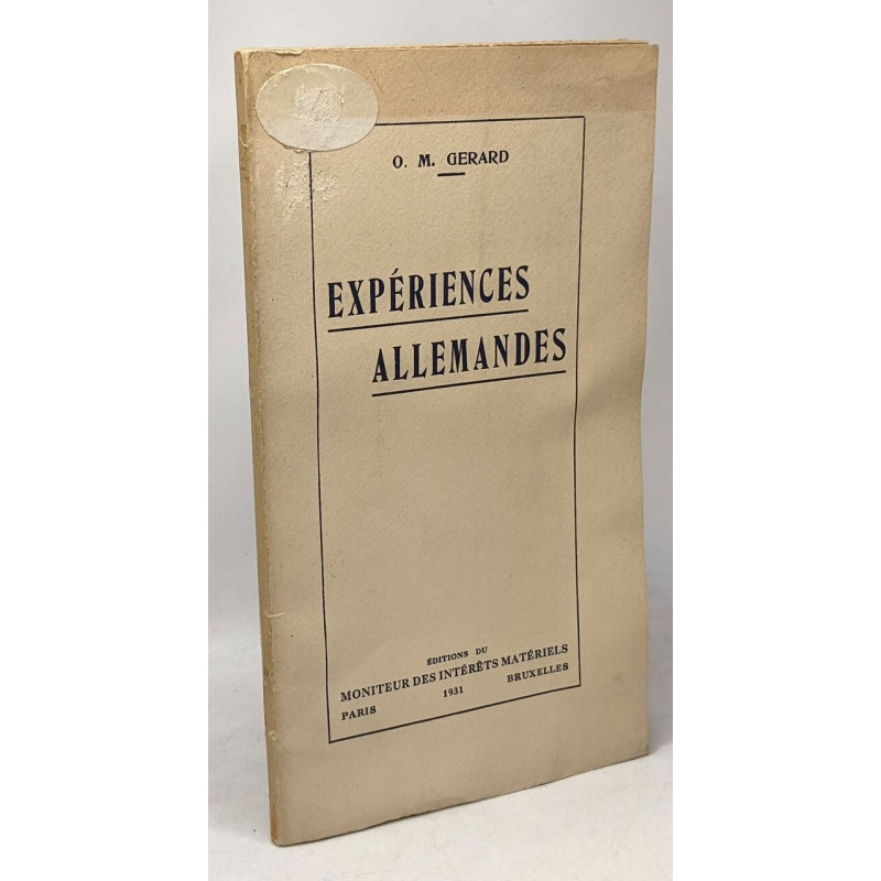 Expériences allemandes