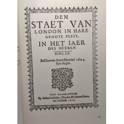 Den staet van London in hare groote peste - met een inleiding en...