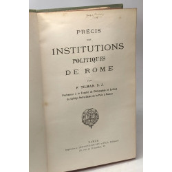 Précis des insitutions politiques de Rome