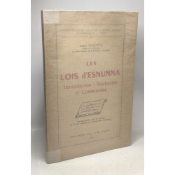 Les lois d'Esnunna - transcription - traduction et commentaire /...