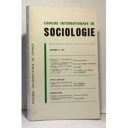 Cahiers internationaux de sociologie - volume Li 1971 - cahier...