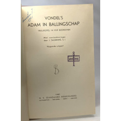 Vondel's Adam in Ballingschap treurspel in vuf bedrijven