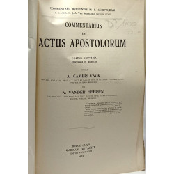 Commentarius in actus apostolorum - edition septima emendata et...