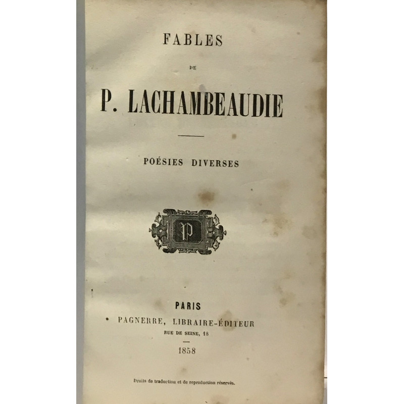 Fables - poésies diverses
