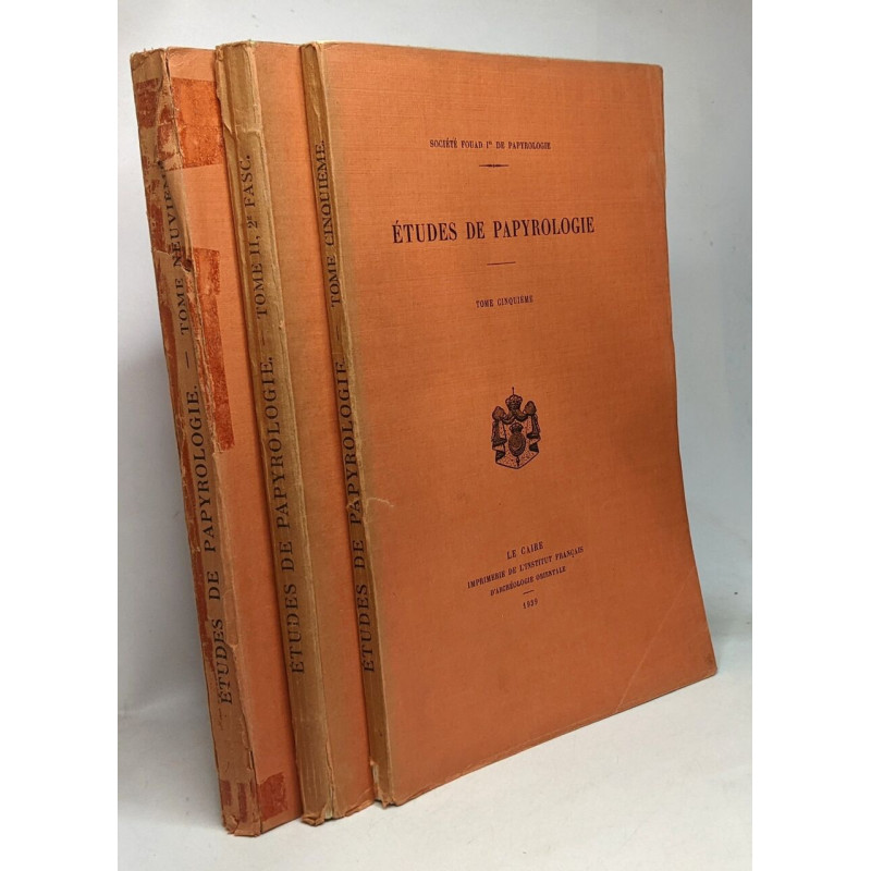 Etudes de papyrologie TOME DEUXIEME (deuxième fascicule 1934) +...