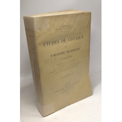 Étude de critique et d'Histoire religieuse - 3e série
