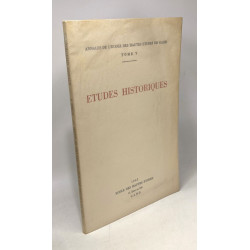 Études historiques - annales de l'école des hautes études de Gand...