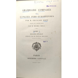 Grammaire comparée des langues indo-européennes - TOME V registre...