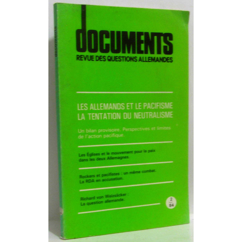 Documents revue des questions allemandes - les allemands et le...