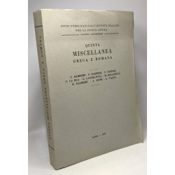 Quinta Miscellanea Greca e Romana - studi pubblicati dall'istituto...