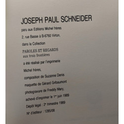 Joseph Paul Schneider / paroles et rebard