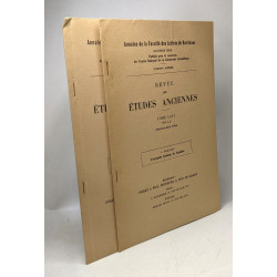 Revue des études anciennes - TOME LXII n°1-2 Janvier-Juin 1960 +...