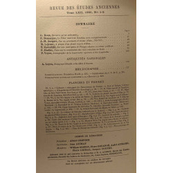 Revue des études anciennes - TOME LXII n°1-2 Janvier-Juin 1960 +...