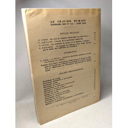 Le travail humain - revue trimestrielle - XXIIIe année n°3-4...