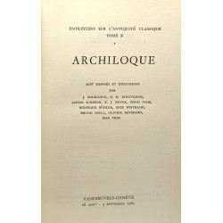 Archiloque - sept exposés et discussions - entretient sur...
