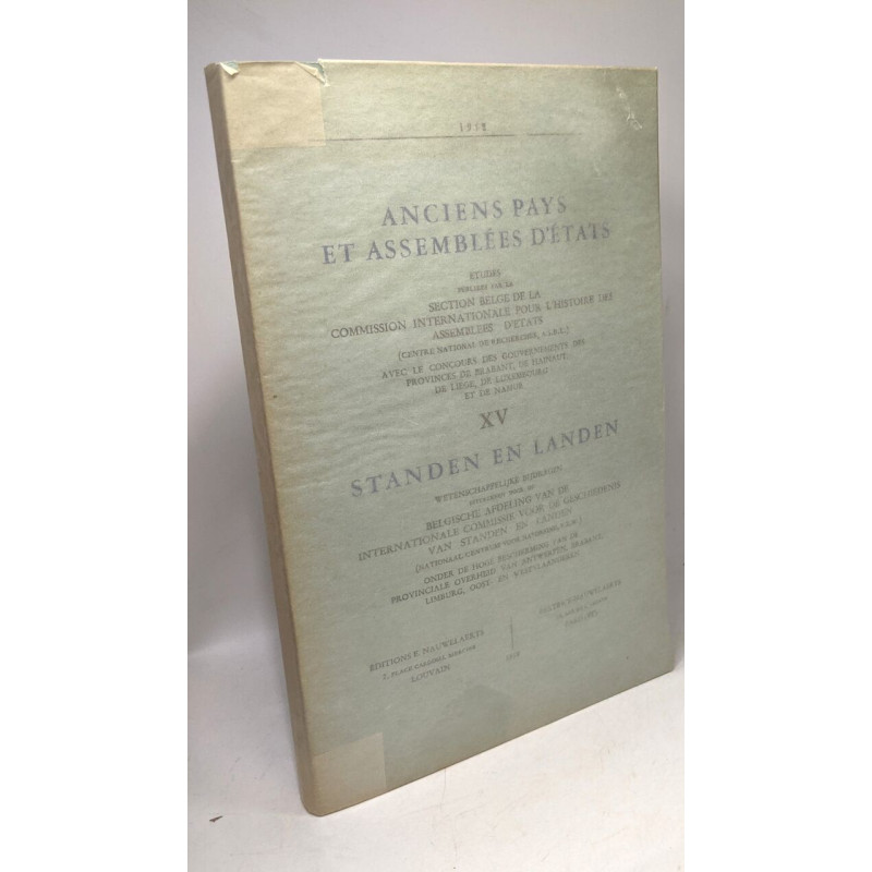 Anciens pays et assemblées d'états études publiées par la section...
