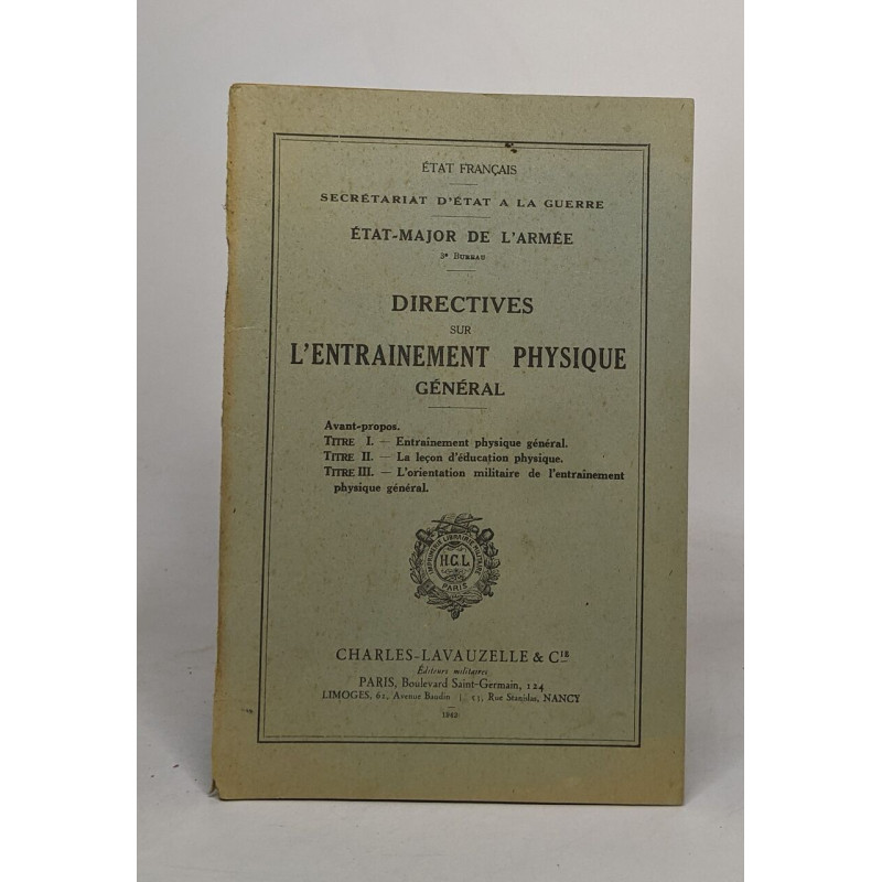 Directives sur l'entrainement physique général