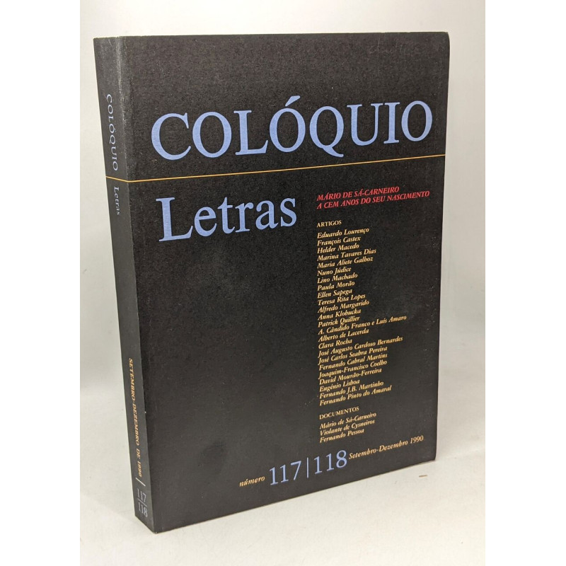 Coloquio - Letras numero 117/118 setembro-dezembro 1990 - revista...